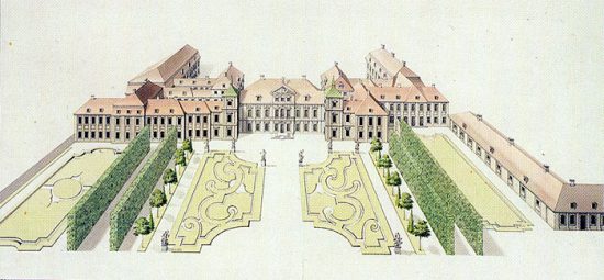 Drawing of Saxon Palace from AD 1724